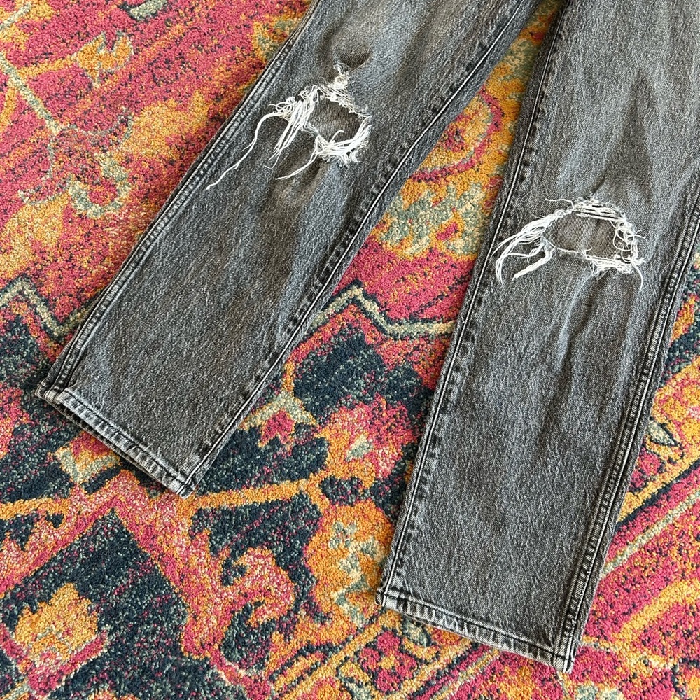 Wrangler | Women’s Black Wash Wild West 603 Distressed Straight Leg Jeans Sz 26 - Picture 7 of 16
